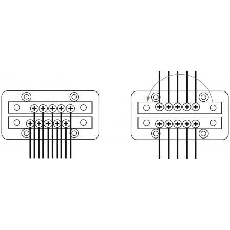 BEP Sammelschiene Z-Link 50V 2x200A - 18-polig - Pin 4mm - Zweireihig