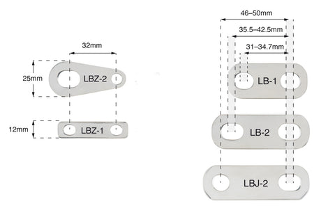 BEP Verbindungsplatte Z-Link LBZ-2 650A - Für Pin 8/10mm 32mm - PRO INSTALLER