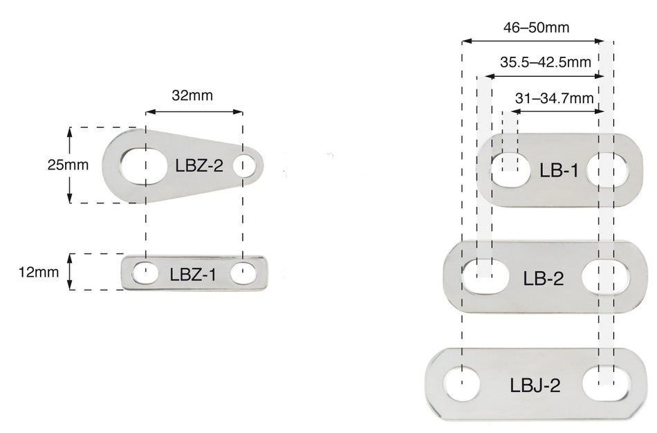 BEP Verbindungsplatte Z-Link LBZ-2 650A - Für Pin 8/10mm 32mm - PRO INSTALLER