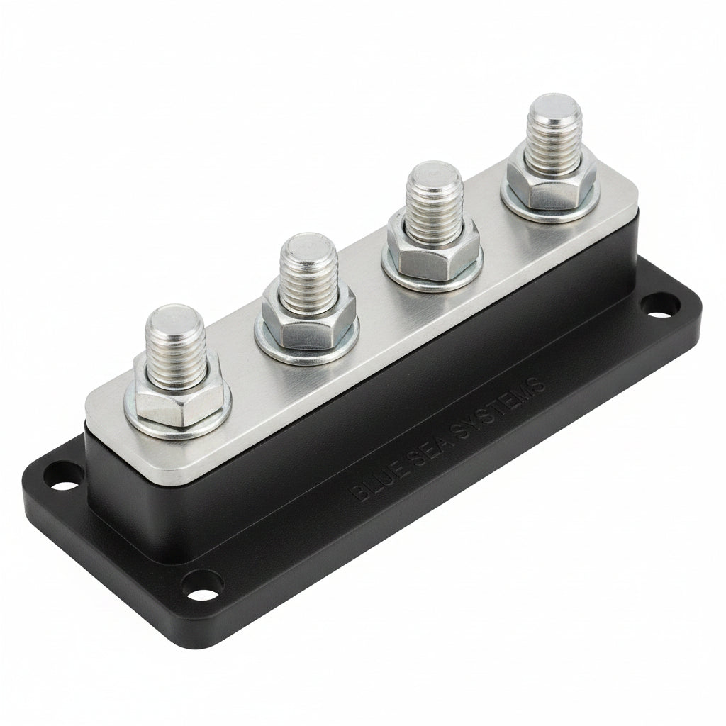 Blue Sea Systems MaxiBus BS2127 250A Sammelschiene mit 4 Edelstahlbolzen 5/16" ohne Abdeckung