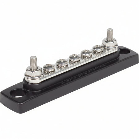 Blue Sea Systems MiniBus BS2304 100A Sammelschiene mit 2 Bolzen und 5 Anschlussschrauben ohne Abdeckung
