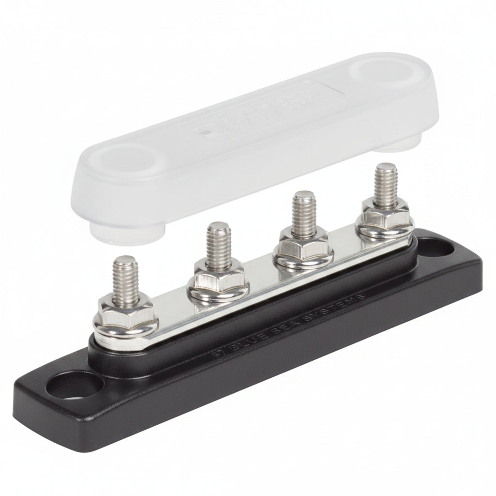 Blue Sea Systems MiniBus BS2315 100A Sammelschiene mit 4 Bolzen und transparentem Isolierdeckel
