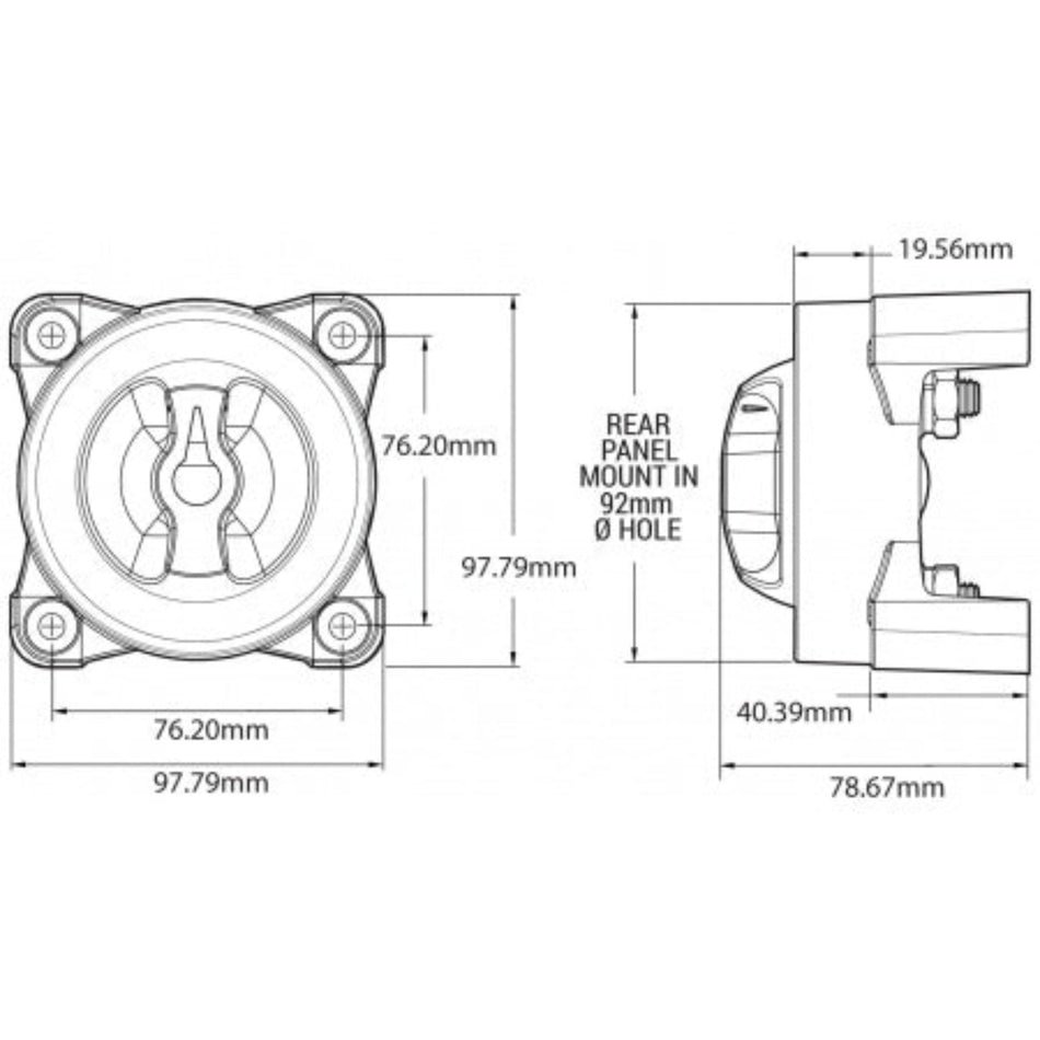 Blue Sea Systems Batterie Trennschalter HD-Series BS3000 – 600A Single Circuit