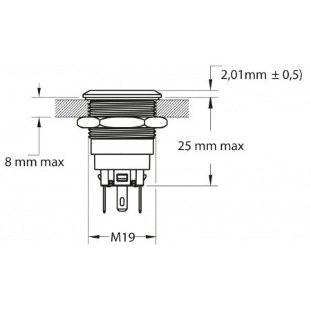 Blue Sea Systems Druckschalter BS4160 – IP67 wasserdicht, blauer LED-Leuchtring, 12V, Edelstahl
