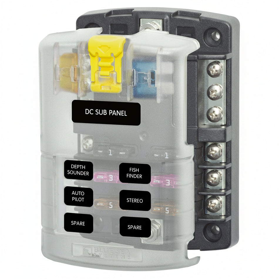 Blue Sea Systems ST-Blade Sicherungsblock mit gemeinsamer Stromquelle – 6- und 12-fach BS5025