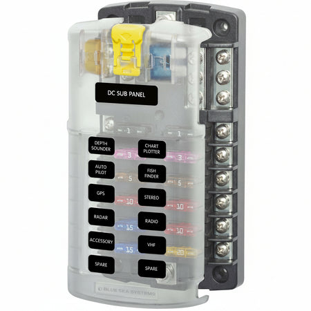 Blue Sea Systems ST-Blade Sicherungsblock mit gemeinsamer Stromquelle – 6- und 12-fach BS5026