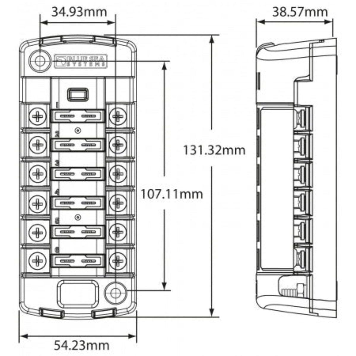 Blue Sea Systems ST-Blade Sicherungsblock 6-fach 30A – BS5035