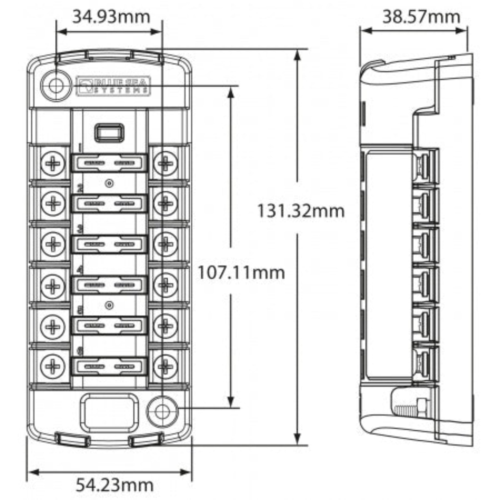 Blue Sea Systems ST-Blade Sicherungsblock 6-fach 30A – BS5035