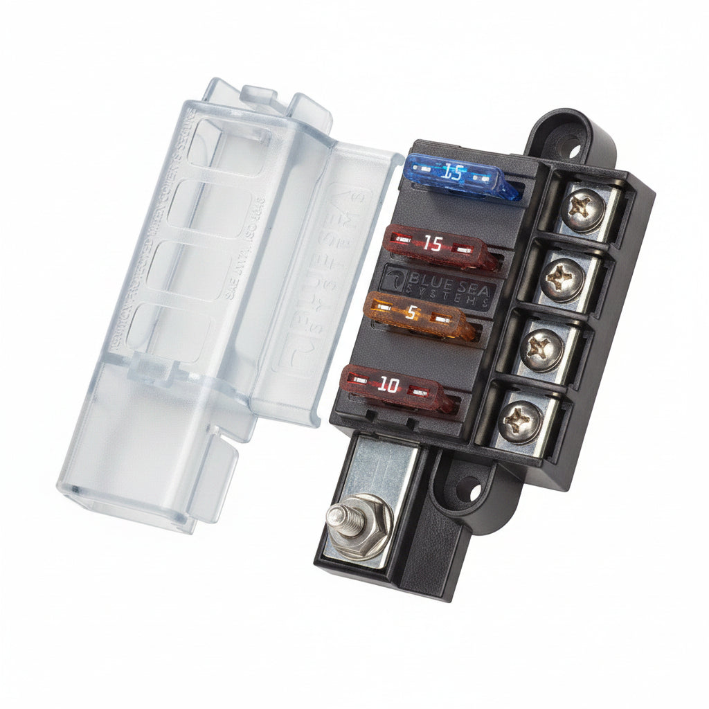 Blue Sea Systems ST-Blade Kompakt-Sicherungsblock 4- und 8-fach – BS5045 / BS5046