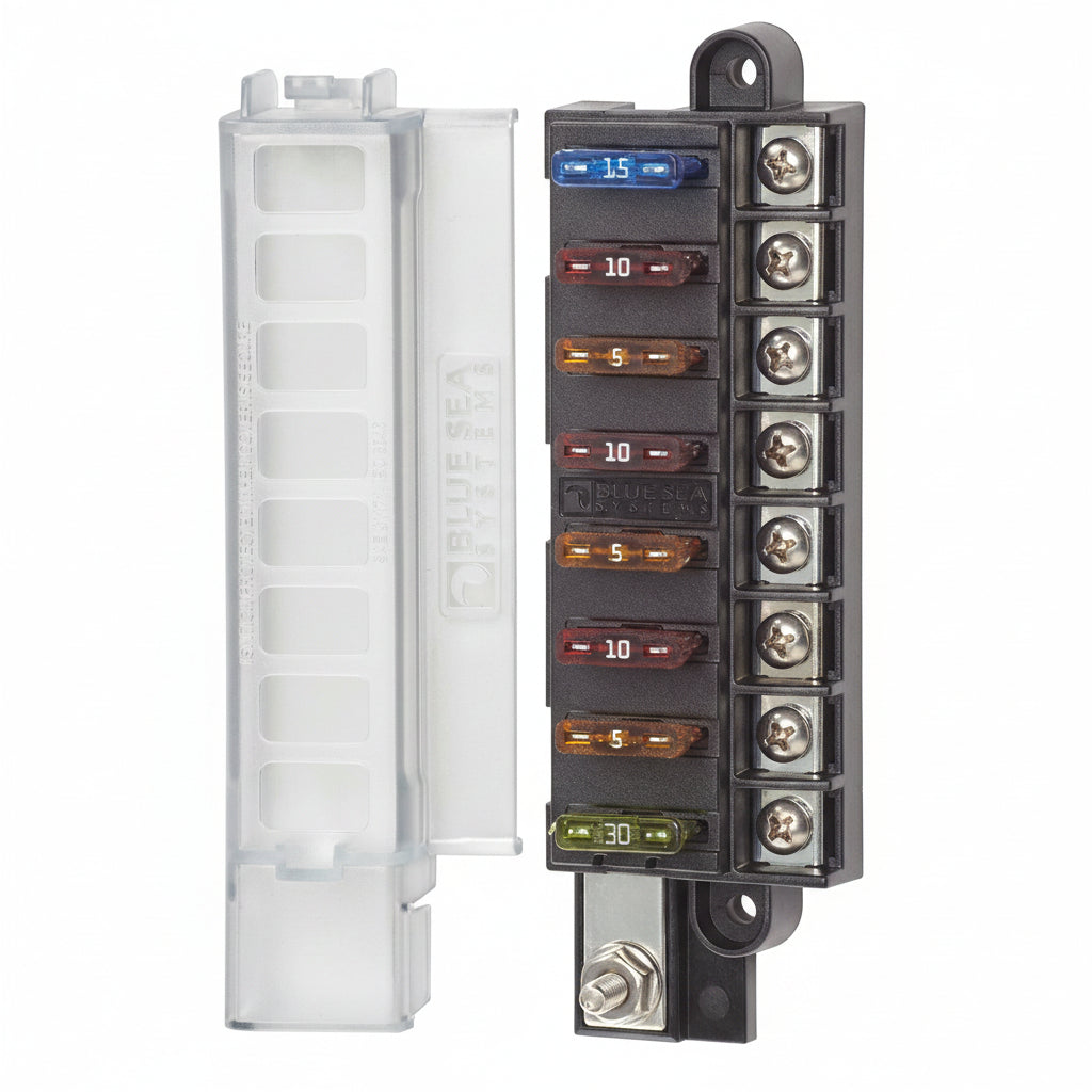 Blue Sea Systems ST-Blade Kompakt-Sicherungsblock 4- und 8-fach – BS5045 / BS5046