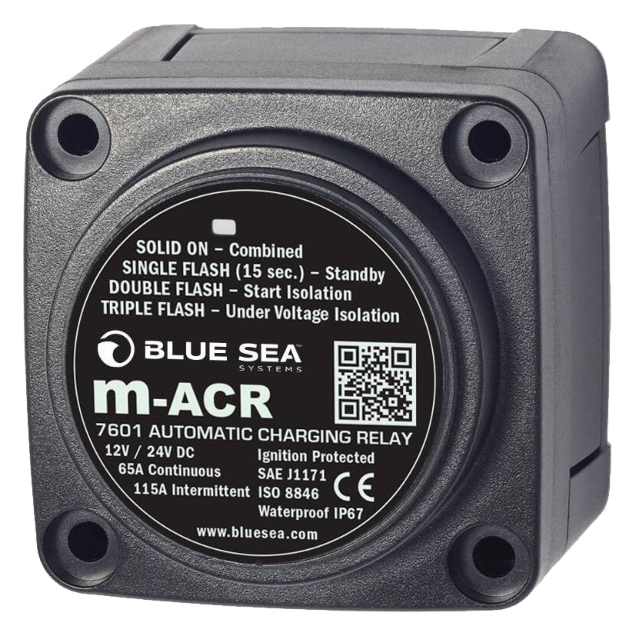 Blue Sea Systems m-ACR Automatisches Ladestromrelais BS7601 – 12V/24V DC, 115A, IP67, Ignition Protected