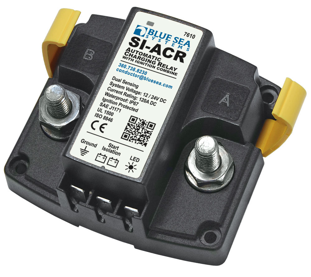 Blue Sea Systems SI-ACR BS7610 eingebaut im Motorraum – Anschluss Bordelektrik Yacht