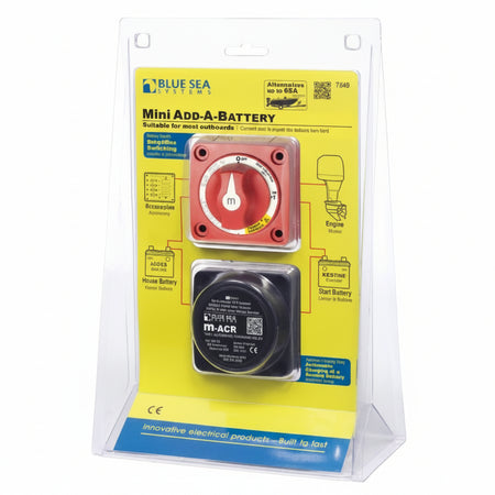 Blue Sea Systems Mini Add-A-Battery Starter Pack BS7649 – Batterieschalter BS6011 und Ladestromverteiler m-ACR BS7601 im Set