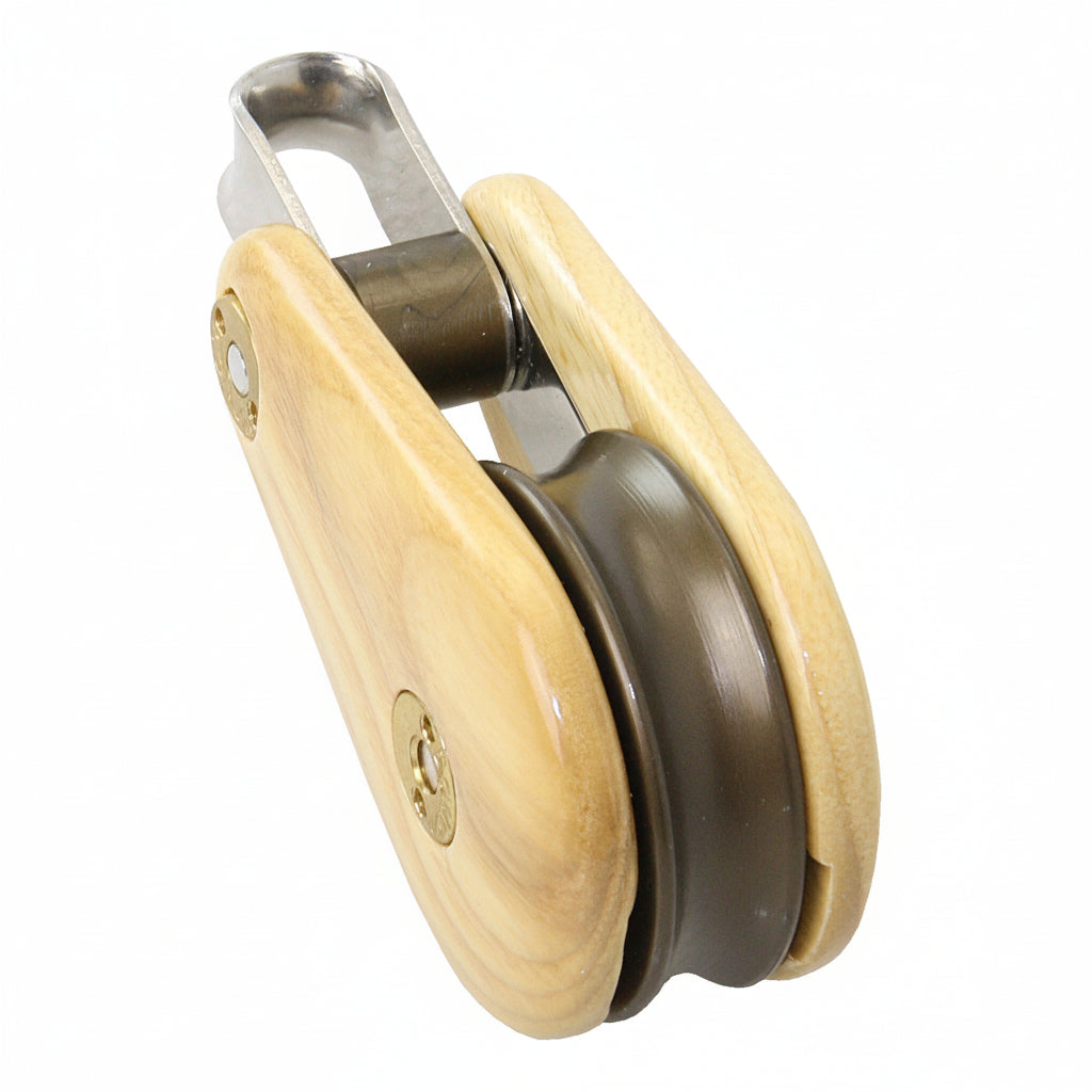 Barton Victory Holzblock BT50030 – einfach, festes Auge, 70 mm, Eschenholz mit Delrin Kugellager und Edelstahlbügel
