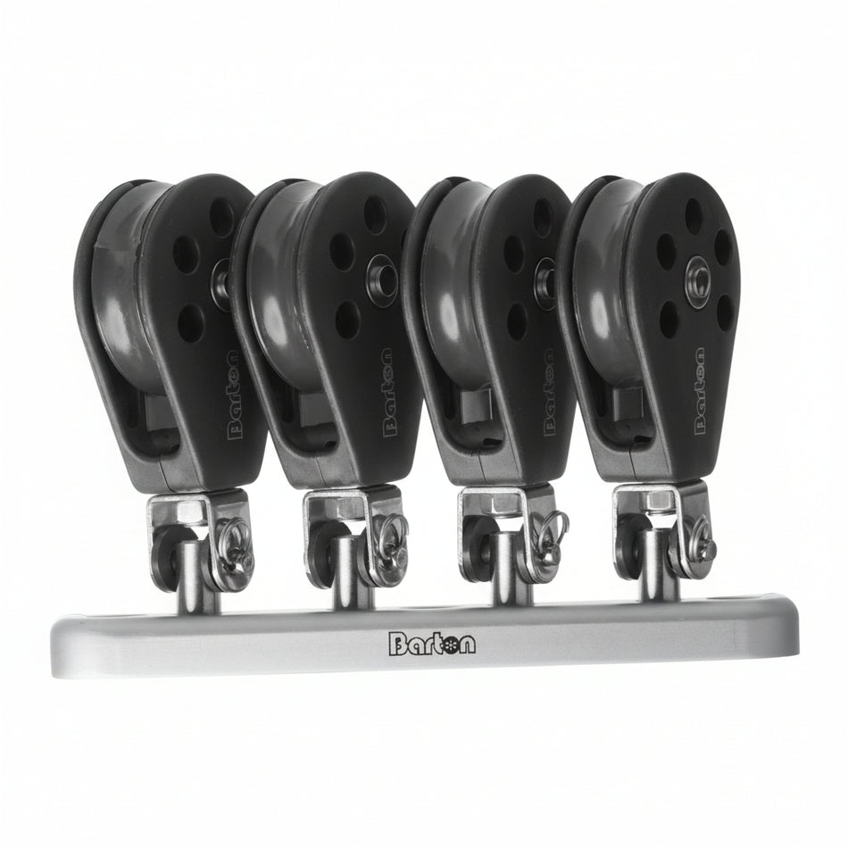 BARTON Basis für Fallumlenkblöcke – Aluminium-Montagebasis für bis zu 4 Performance Blöcke
