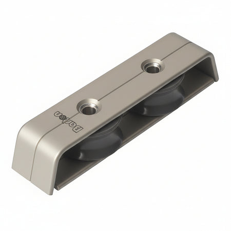 Fallenumlenkblock 2-fach mit grau eloxiertem Aluminium und 32x16mm Rollen
