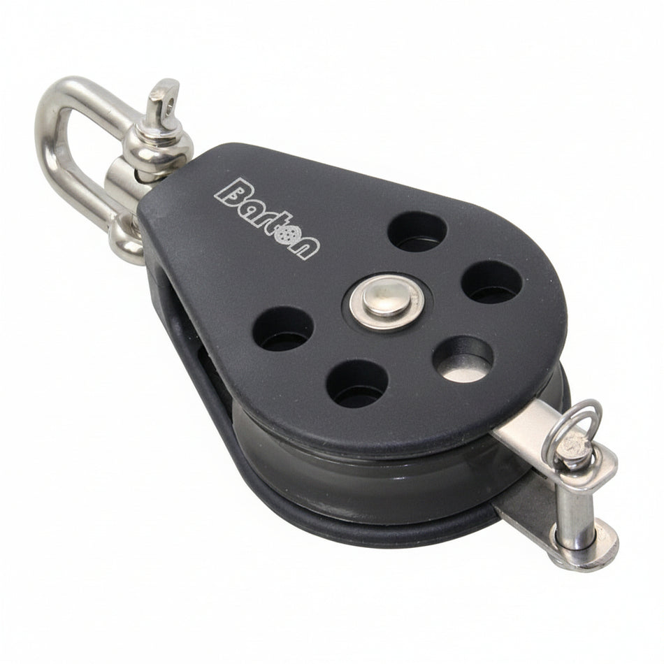 BARTON Einfachblock mit Wirbelauge und Hundsfott - Größe 2 für Tau bis 8mm