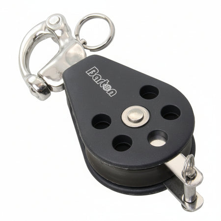 BARTON Einfachblock mit Schnappschäkel und Hundsfott - Größe 3 für Tau bis 10mm