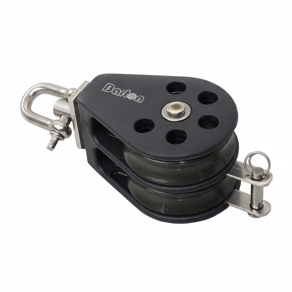 BARTON Doppelblock mit Wirbelauge und Hundsfott - Größe 1 für Tau bis 8mm