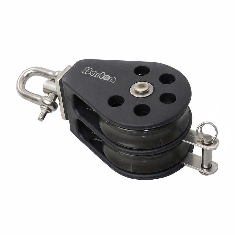 BARTON Doppelblock mit Wirbelauge und Hundsfott - Größe 1 für Tau bis 8mm