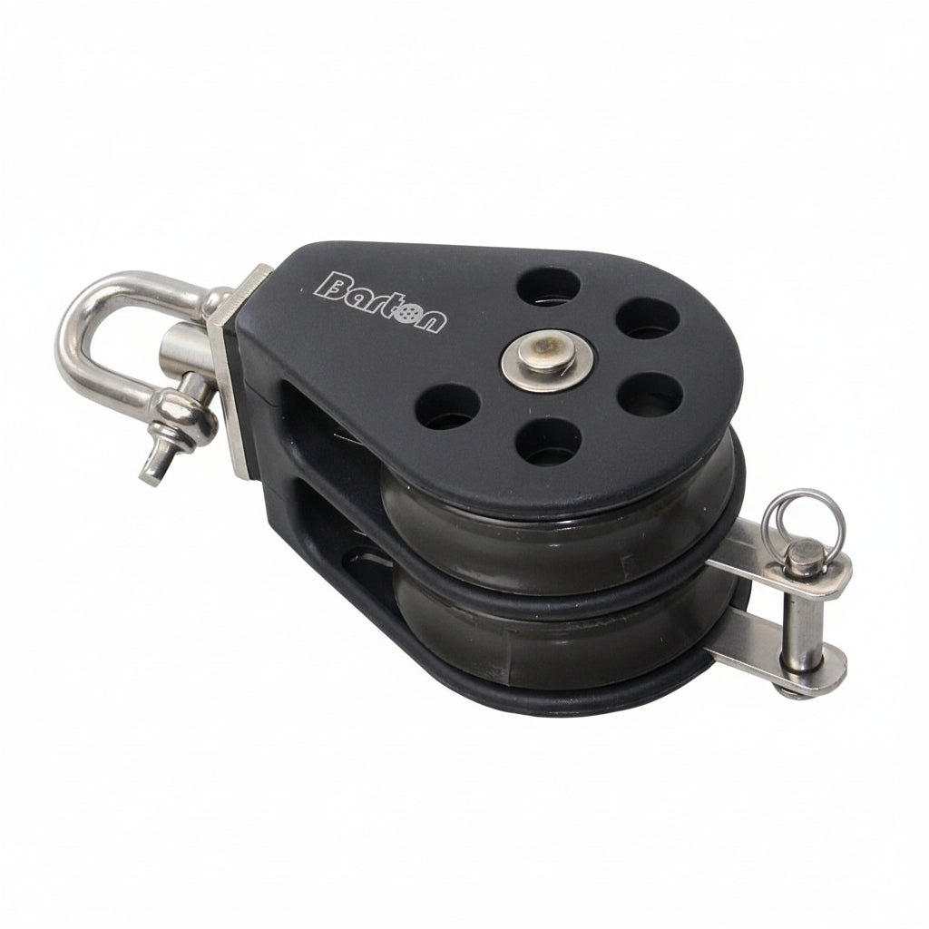 BARTON Doppelblock mit Wirbelauge und Hundsfott - Größe 2 für Tau bis 8mm