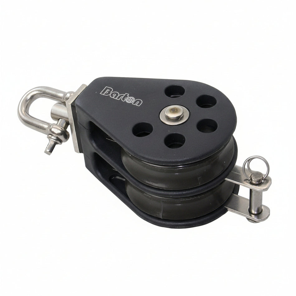 BARTON Doppelblock mit Wirbelauge und Hundsfott - Größe 2 für Tau bis 8mm