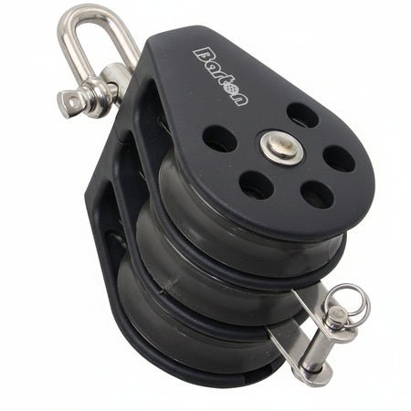 BARTON Dreifachblock mit Wirbelauge und Hundsfott - Größe 2 für Tau bis 8mm