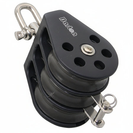 BARTON Dreifachblock mit Wirbelauge und Hundsfott - Größe 3 für Tau bis 10mm