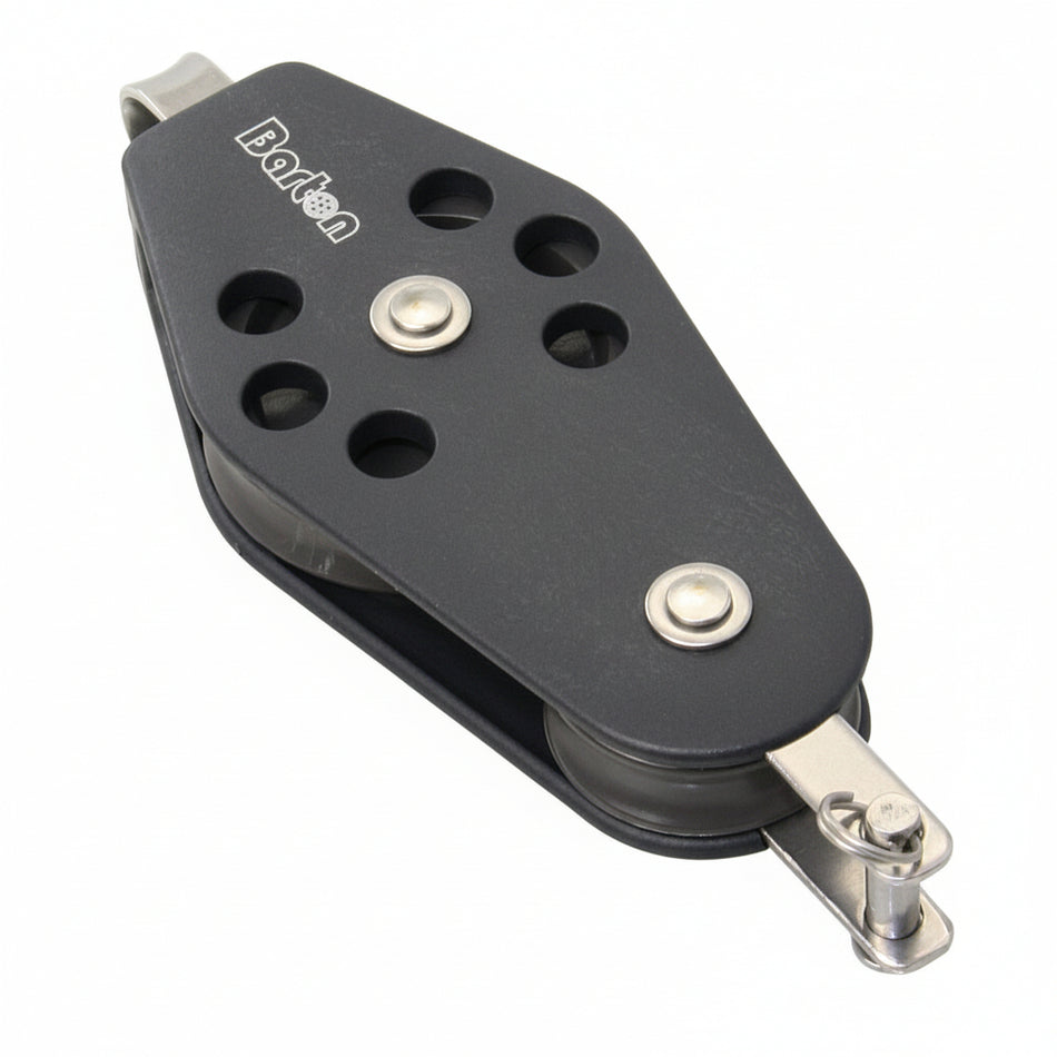 BARTON Violinblock gleitl. 58/30mm, Seil 10mm, Auge, U-Bügel