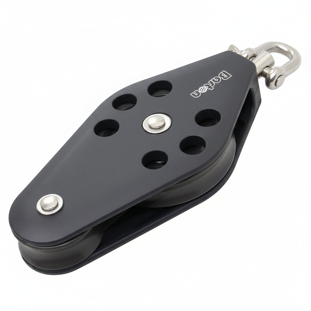 BARTON Violinblock Größe 3 kugelgelagert - Scheibe 58mm für Tau bis 10mm mit Wirbelschäkel