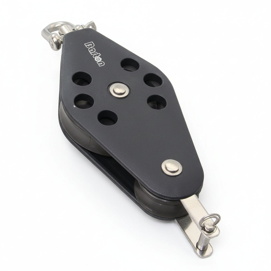 BARTON Violinblock mit Wirbelauge und Hundsfott - Größe 2 für Tau bis 8mm