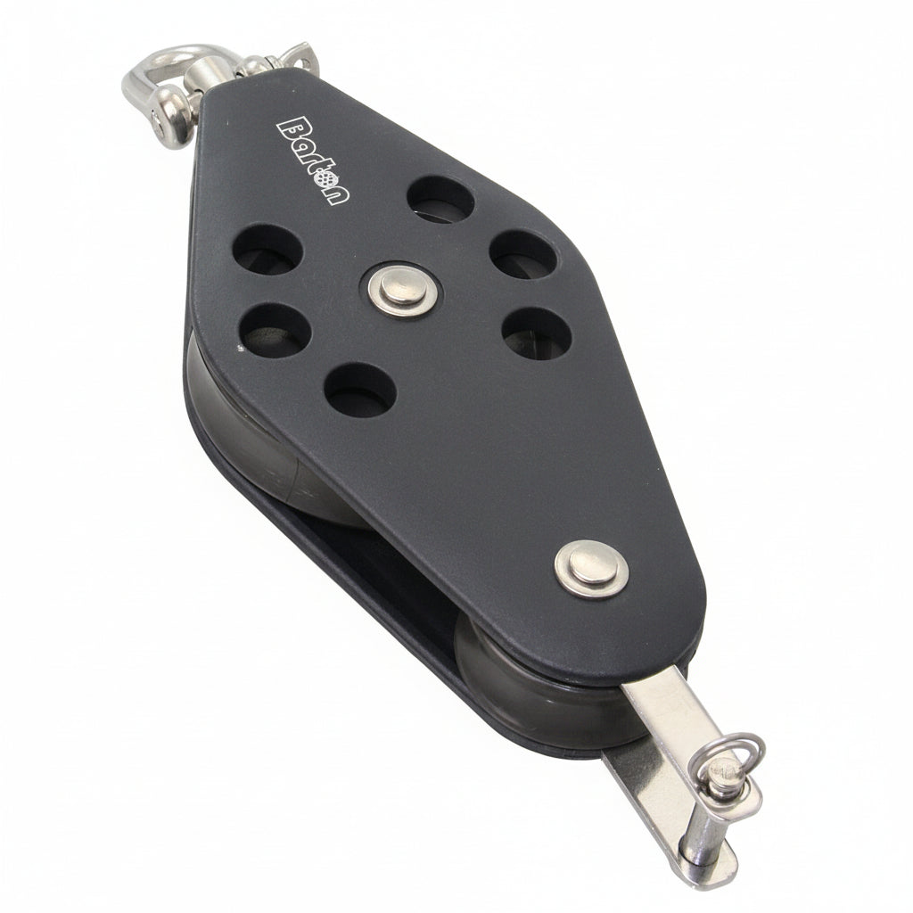 BARTON Violinblock Größe 3 kugelgelagert - Scheibe 58mm für Tau bis 10mm mit Wirbelschäkel