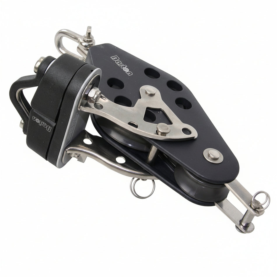 BARTON Violinblock mit Wirbelauge, Hundsfott und K-Klemme - Größe 2 für Tau bis 8mm