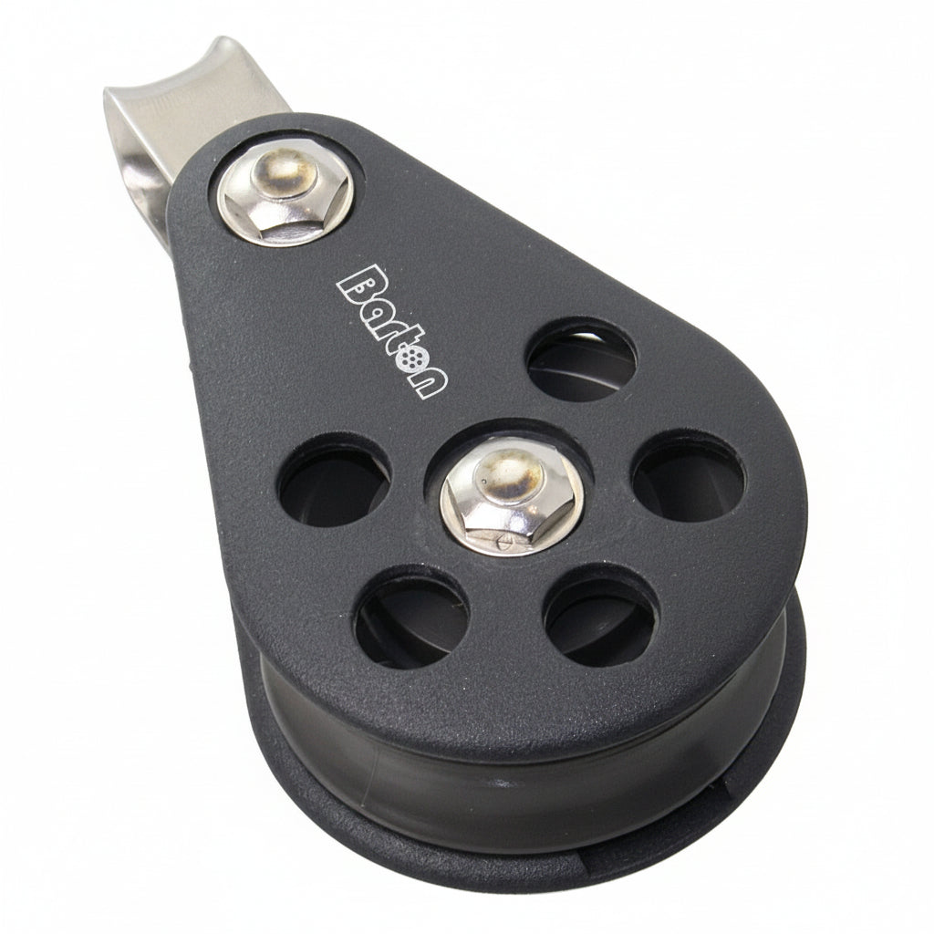 BARTON Einfachblock Größe 5 gleitgelagert - Scheibe 54mm für Tau bis 12mm mit Auge