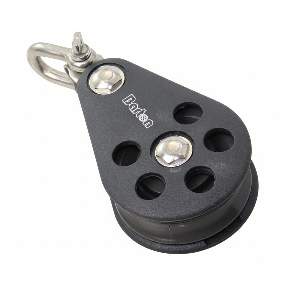 BARTON Einfachblock Größe 5 kugelgelagert - Scheibe 54mm für Tau bis 12mm mit Umsteckschäkel