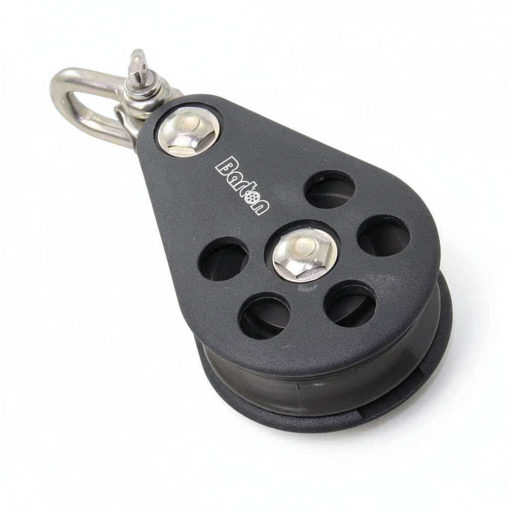 BARTON Einfachblock Größe 7 kugelgelagert - Scheibe 70mm für Tau bis 14mm mit Umsteckschäkel