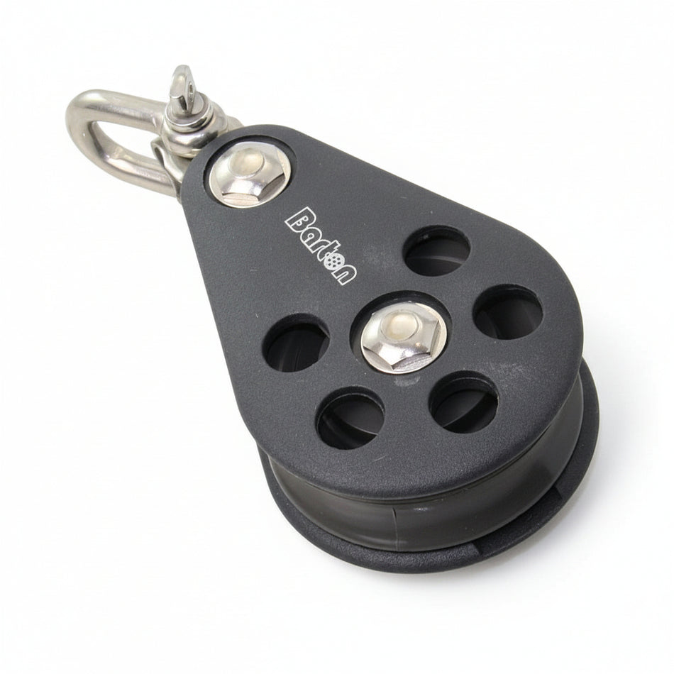 BARTON Einfachblock Größe 7 kugelgelagert - Scheibe 70mm für Tau bis 14mm mit Umsteckschäkel