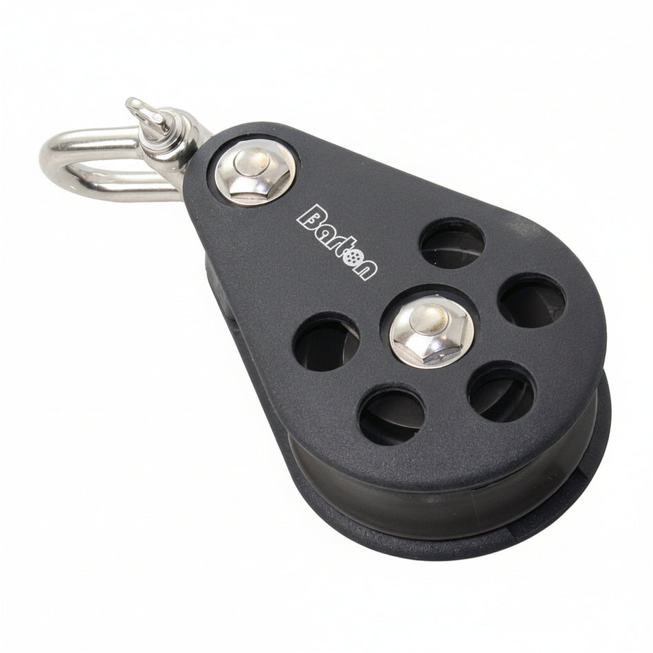 BARTON Einfachblock Größe 7 kugelgelagert - Scheibe 70mm für Tau bis 14mm mit Wirbelschäkel