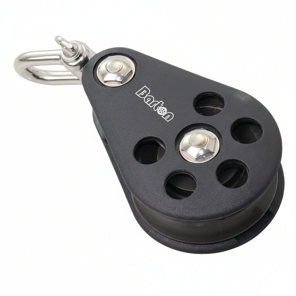 BARTON Einfachblock Größe 6 kugelgelagert - Scheibe 63mm für Tau bis 12mm mit Wirbelschäkel