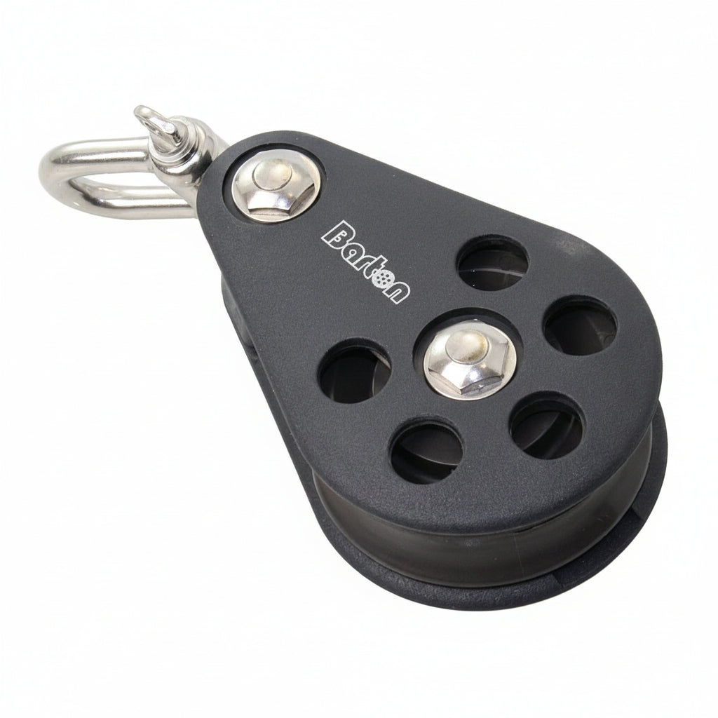 BARTON Einfachblock Größe 5 kugelgelagert - Scheibe 54mm für Tau bis 12mm mit Wirbelschäkel