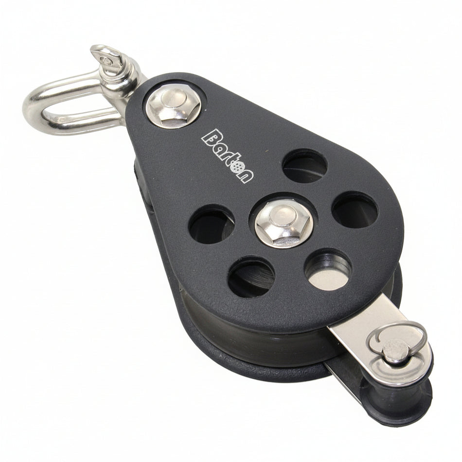 BARTON Einfachblock Größe 5 kugelgelagert - Scheibe 54mm für Tau bis 12mm mit Wirbelschäkel