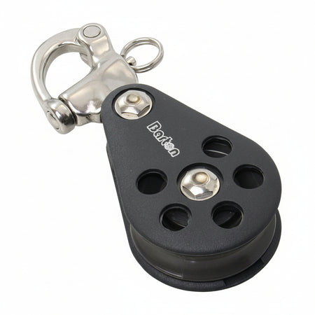 BARTON Einfachblock Größe 5 kugelgelagert - Scheibe 54mm für Tau bis 12mm mit Schnappschäkel