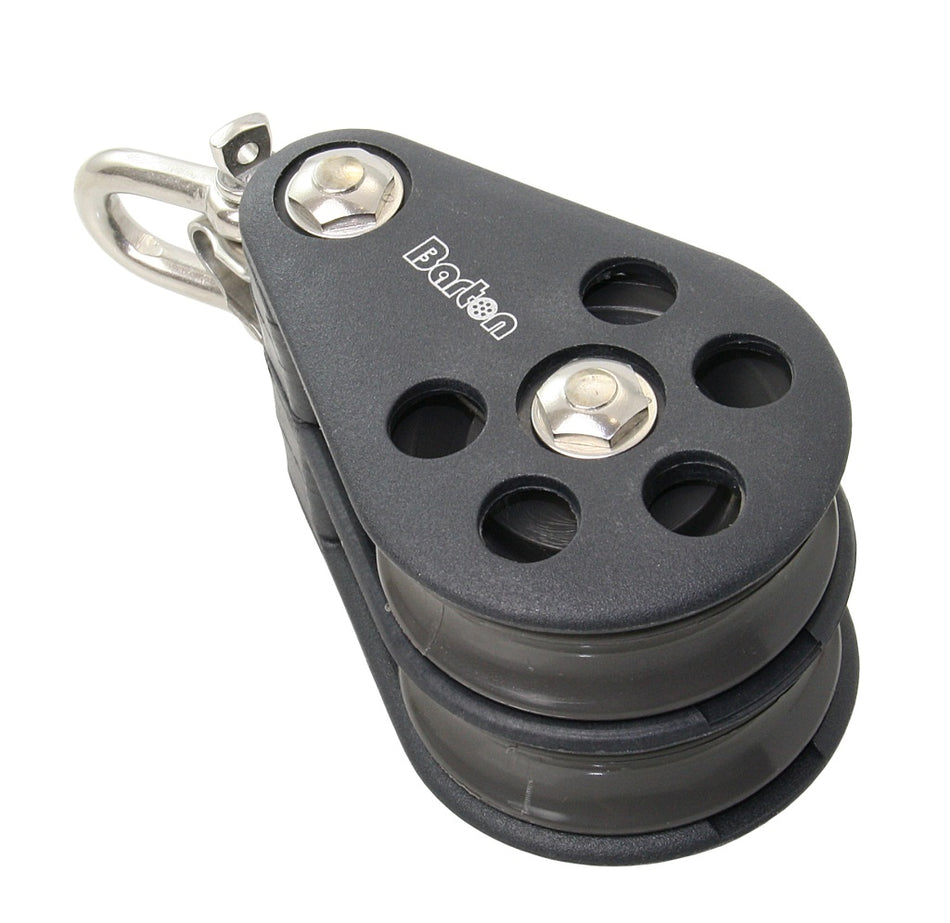 BARTON Doppelblock Größe 7 kugelgelagert - Scheibe 70mm für Tau bis 14mm mit Umsteckschäkel
