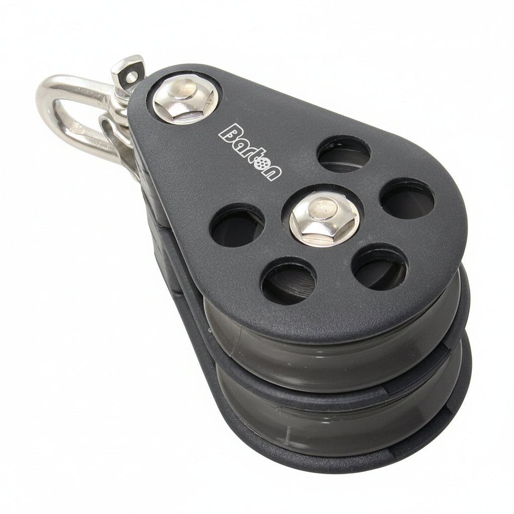 BARTON Doppelblock Größe 5 kugelgelagert - Scheibe 54mm für Tau bis 12mm mit Umsteckschäkel