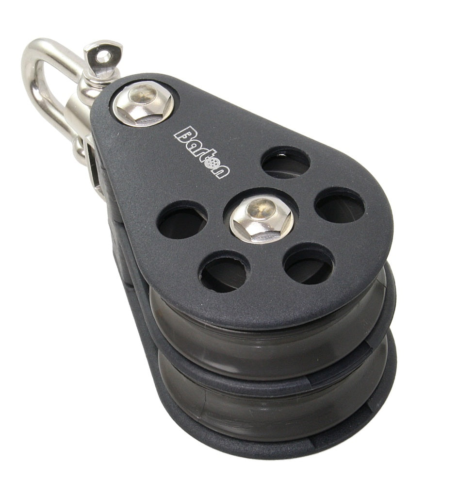 BARTON Doppelblock Größe 5 kugelgelagert - Scheibe 54mm für Tau bis 12mm mit Wirbelschäkel