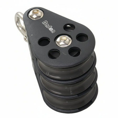 BARTON Dreifachblock Größe 6 kugelgelagert - Scheibe 64mm für Tau bis 12mm mit Wirbelschäkel