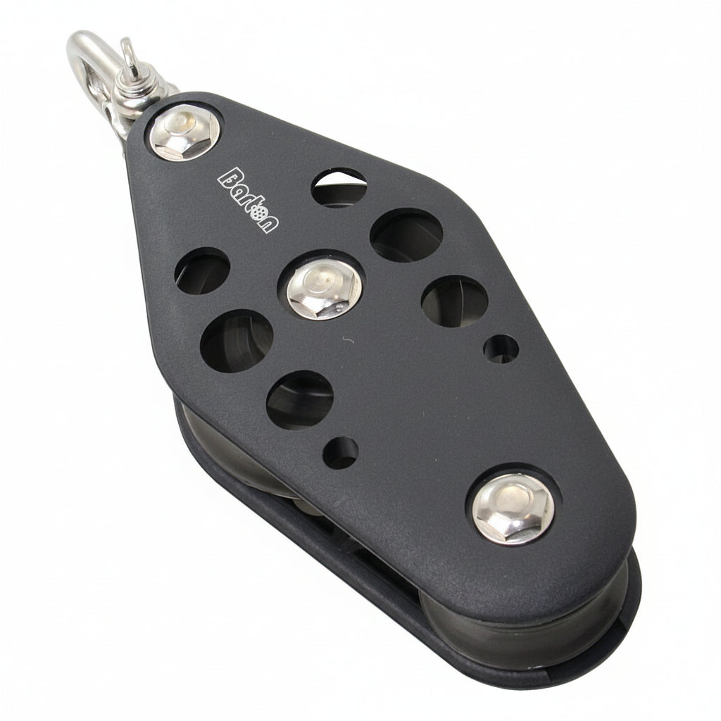 BARTON Violinblock gleitl. 70/44mm, Seil 12mm, Umsteckschäkel