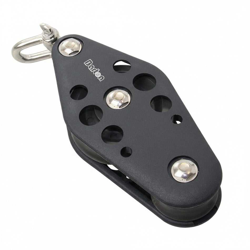 BARTON Violinblock Größe 5 kugelgelagert - Scheibe 64mm für Tau bis 12mm mit Wirbelschäkel