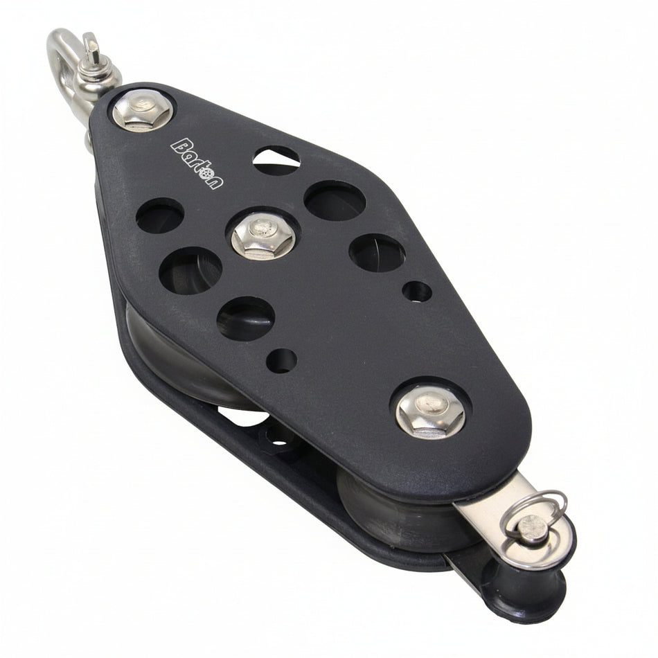 BARTON Violinblock Größe 5 kugelgelagert - Scheibe 64mm für Tau bis 12mm mit Wirbelschäkel