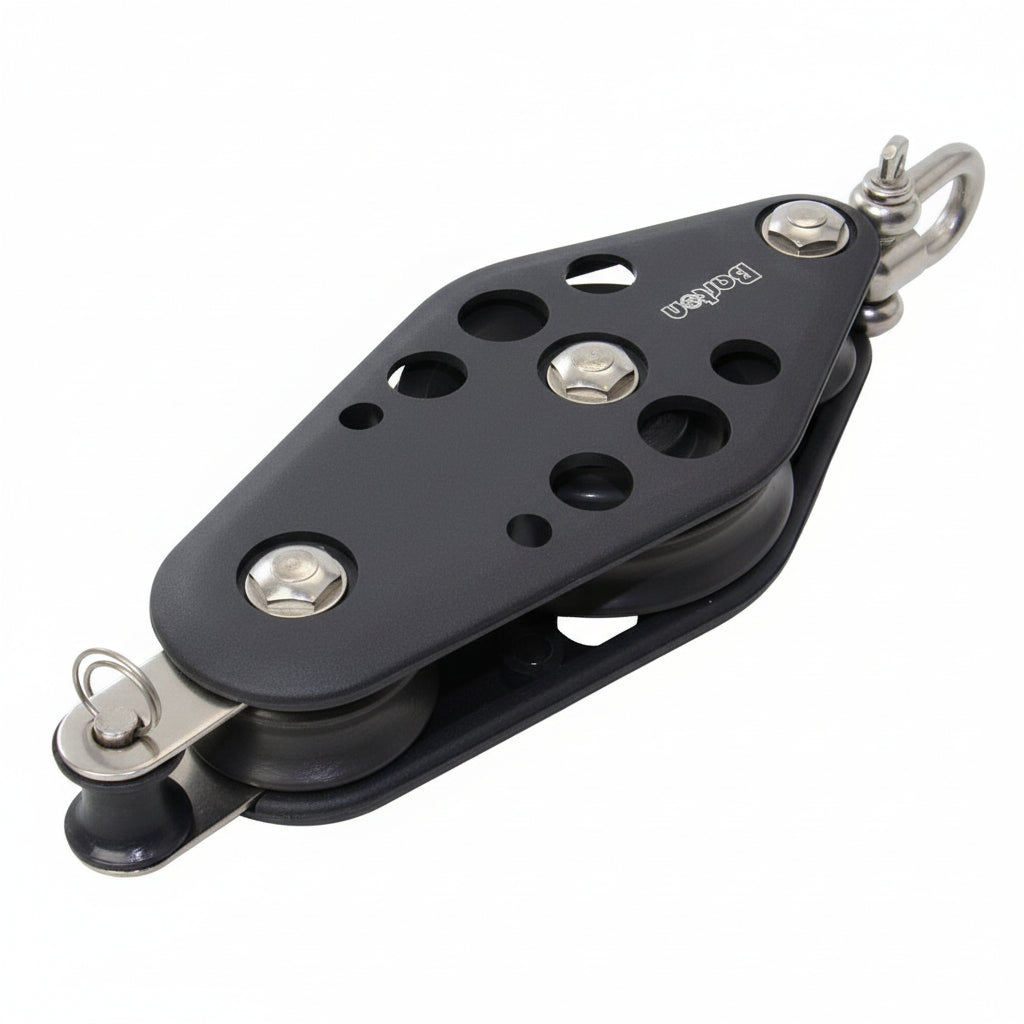 BARTON Violinblock Größe 6 kugelgelagert - Scheibe 70mm für Tau bis 12mm mit Wirbelschäkel